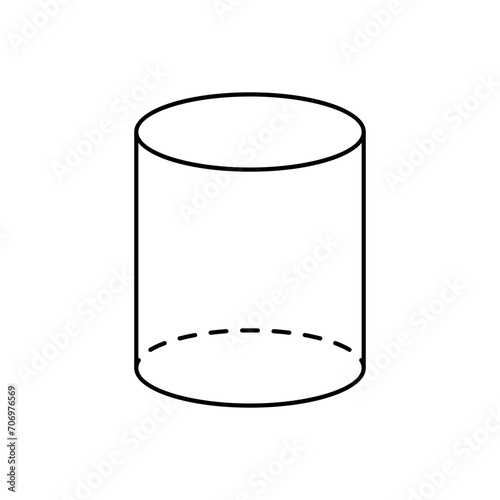 Cylinder shape icon. Outline, cylinder icon design. Vector icon