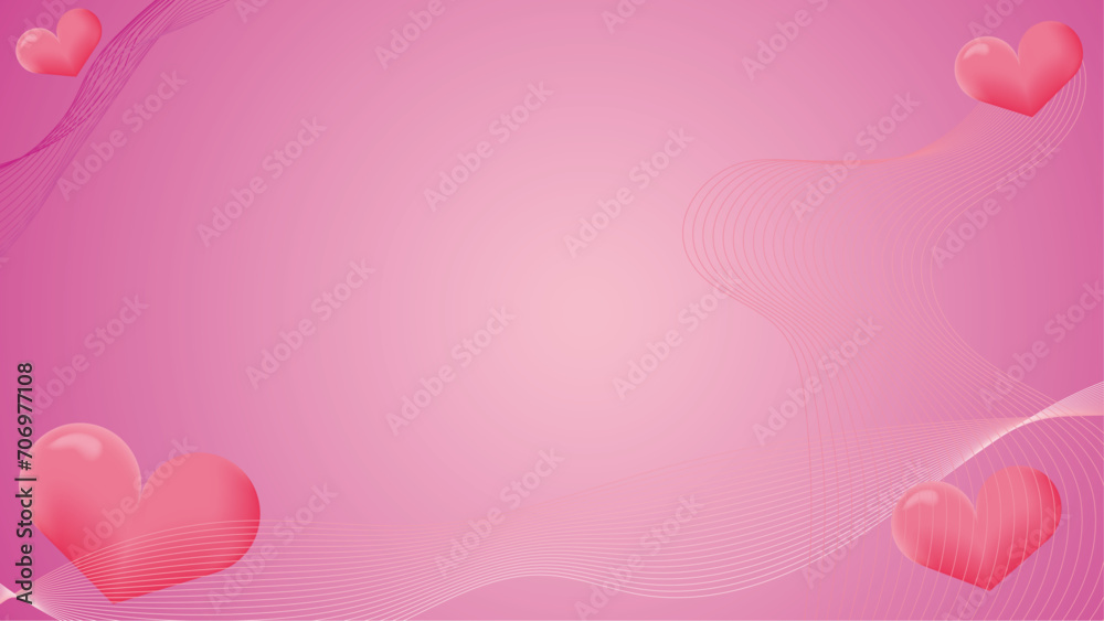 Heart background pink love. Vector symbols of love for Happy Women's, Mother's, Valentine's Day, birthday greeting card design.