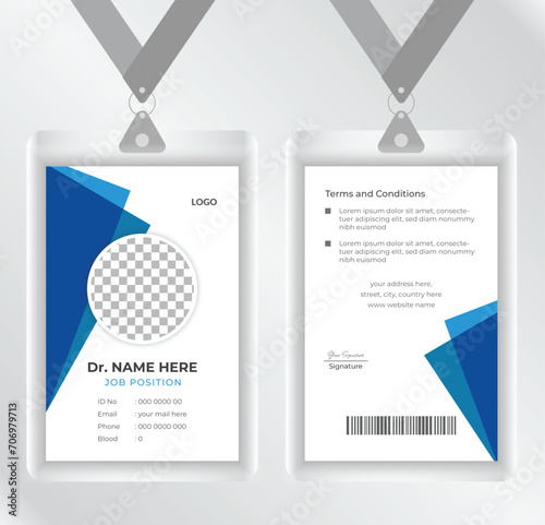 ID card design for medical identity. Medical style id card design. Doctor id card template for medical or hospital and healthcare vertical id card design.