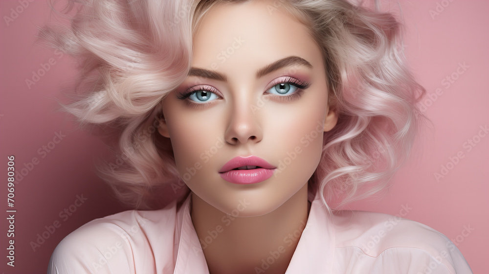 Portrait of a nice looking woman, Woman on Valentine's Day. Symbol of love,  birthday concept advertisement invitation, copy space, Valentine day. International Women day, 8 March