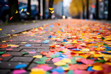 colorful confetti on the street