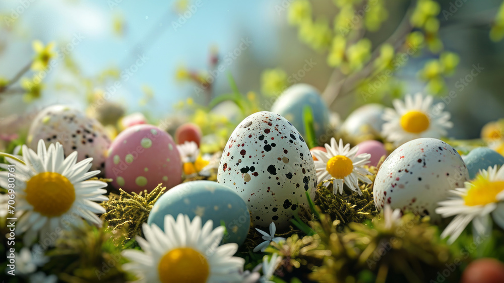 easter eggs in the grass easter eggs in the grass