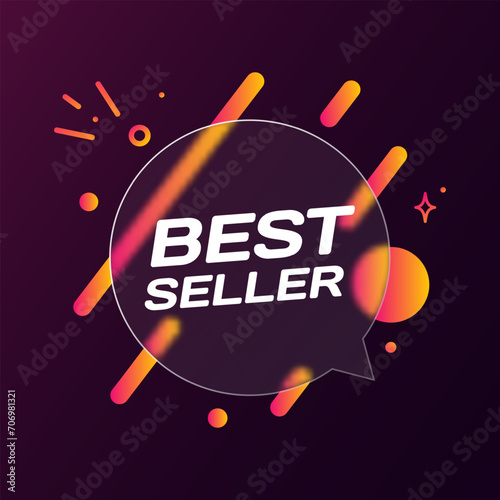 Best seller bubble. Flat, color, speech bubble, best seller sign, message bubble, best seller icon. Vector icon