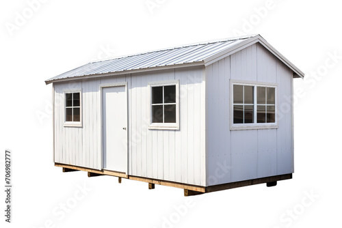 Environmental Benefits of Portable Building, Isolated on transparent PNG background, Generative ai photo
