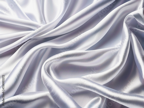 white silk satin backdrop background wavy soft folds on shiny fabric luxurious textile texture background beauty care cosmetic product background with copy space product mock up abstract background