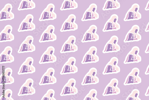 Vector Womens day element Seamless Pattern Background