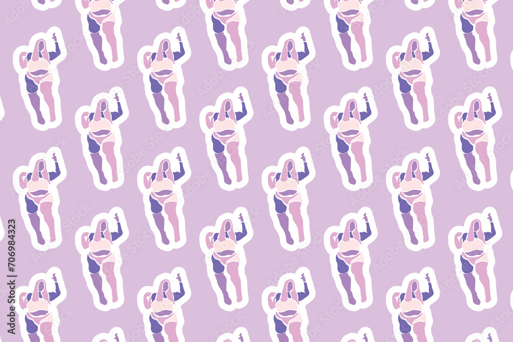 Fototapeta premium Vector Womens day element Seamless Pattern Background