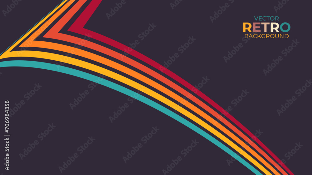 Abstract minimalist retro background with rounded stripe elements. Retro background lines 70s. suit for banner, card, cover, poster, flyer, brochure, website, backdrop, wallpaper. Vector illustration Abstract minimalist retro background with rounded stripe elements. Retro background lines 70s. suit for banner, card, cover, poster, flyer, brochure, website, backdrop, wallpaper. Vector illustration