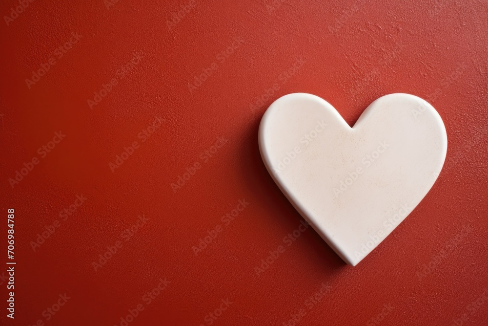 White heart on red background. Postcard. Banner. MOC AP. Space for text. Valentine's Day. White heart on red background. Postcard. Banner. MOC AP. Space for text. Valentine's Day.