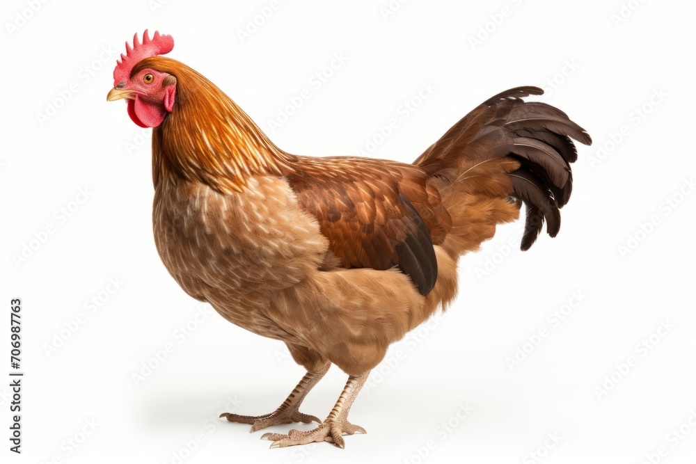 Farm animal - Chicken, isolated on white background Farm animal - Chicken, isolated on white background