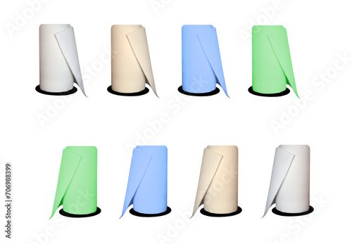 Paper towels on isolated transparent background