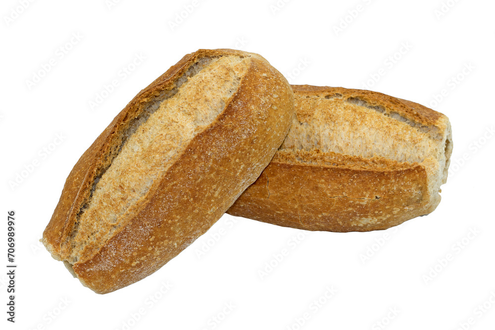 Two sourdough rustic wholegrain breads