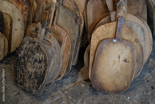 wood things in the vintage store, old wood bread