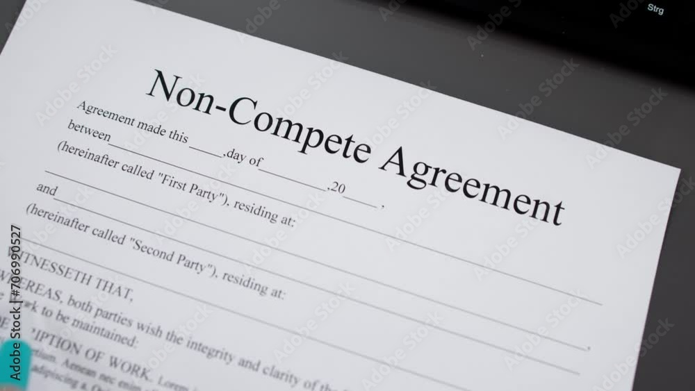 Non Compete Agreement. Business Competition Contract