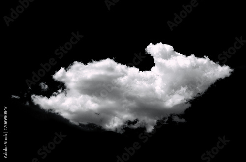 White clouds isolated on black background, clounds set on black. Sky design element. Brush