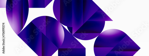 Serene gradient template. Circles and triangles mingle in minimalist perfection. Gentle fusion of forms and hues creates balanced yet captivating backdrop, embodying modern sophistication