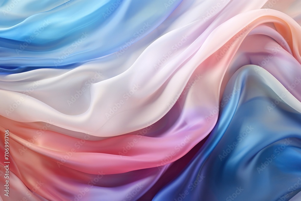 Folds of silk satin fabric lie beautifully on the table. Elegant pastel textile background for advertising goods and business. Folds of silk satin fabric lie beautifully on the table. Elegant pastel textile background for advertising goods and business.