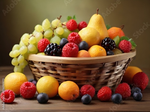 fruit basket with fruit ,fruit in a basket, fruits in a basket © MUHAMMAD
