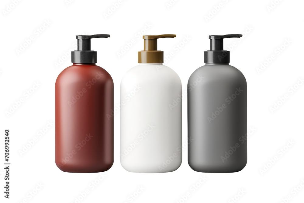 Cosmetics bottles, cream, isolated on white background Cosmetics bottles, cream, isolated on white background
