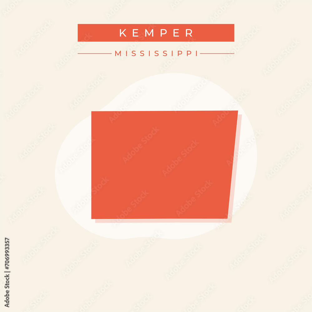 Vector illustration vector of Kemper map Mississippi Vector illustration vector of Kemper map Mississippi