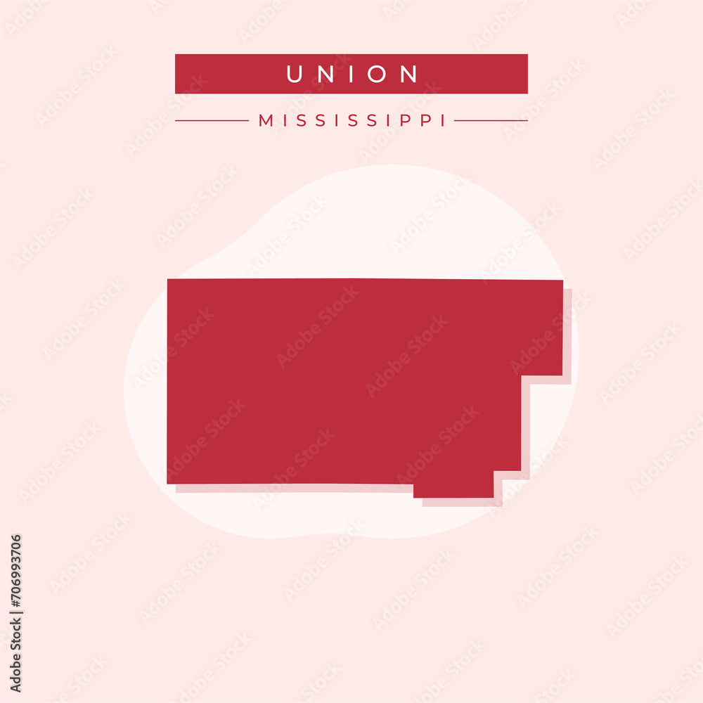 Vector illustration vector of Union map Mississippi