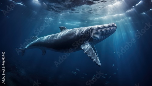 Majestic Sperm Whale Whale Swimming Gracefully in the Vast Ocean