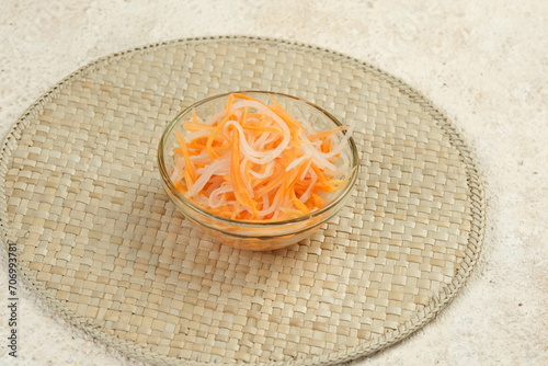 Dou Chua or pickled carrot and daikon radish,asian side dish photo