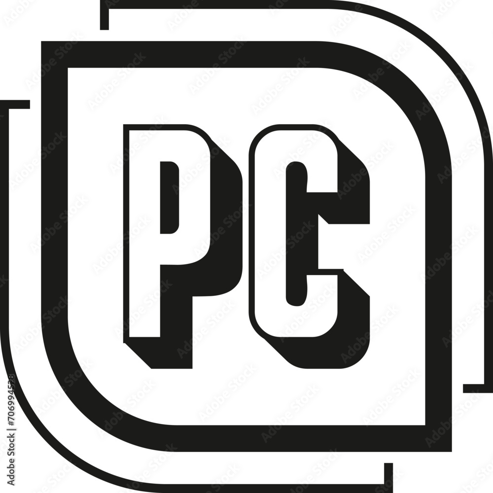 PC letter logo design on white background. PC logo. PC creative initials letter Monogram logo icon concept. PC letter design