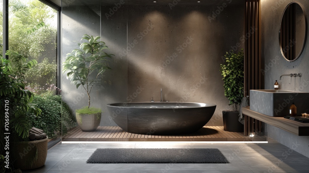 Modern luxury interior architecture, Bathroom Design 3d rendering copy space Modern luxury interior architecture, Bathroom Design 3d rendering copy space