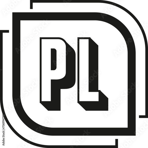 PL letter logo design on white background. PL logo. PL creative initials letter Monogram logo icon concept. PL letter design