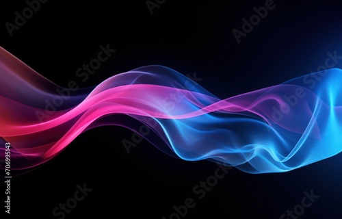 Glowing multicolored bright waves. Advertising technological background for screensavers on your phone or computer screen. © JooLaR