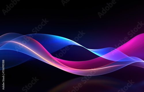 Glowing multicolored bright waves. Advertising technological background for screensavers on your phone or computer screen.