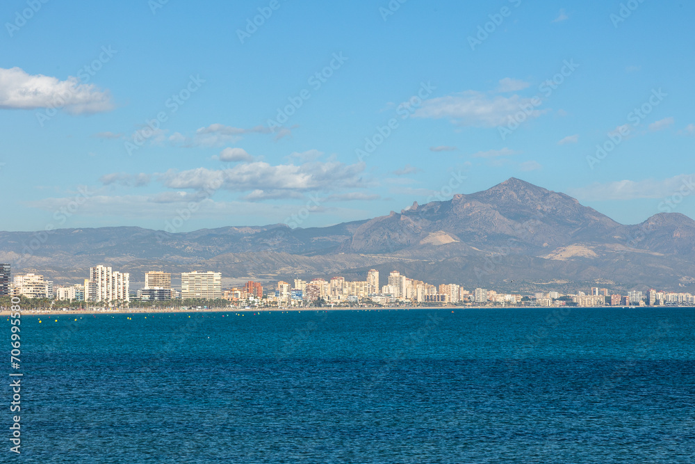 Panoramica Mare dalla Playa de San Juan ad Alicante, Spagna