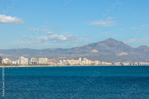 Panoramica Mare dalla Playa de San Juan ad Alicante, Spagna