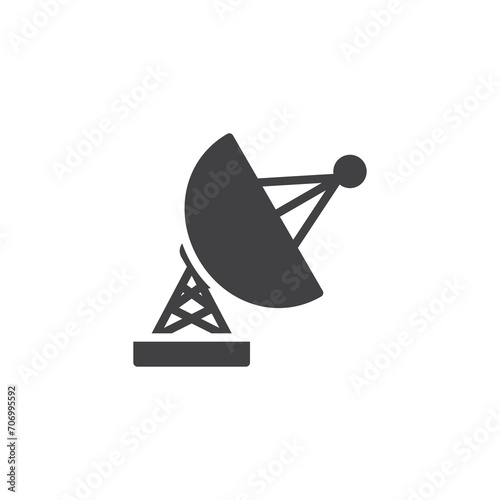 Parabolic antenna vector icon