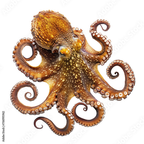 Octopus on isolated background