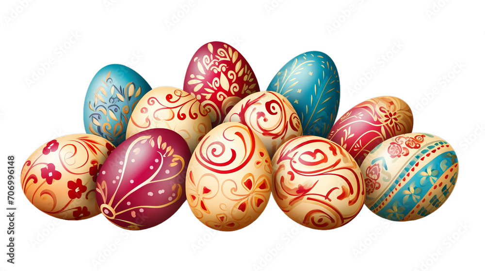 Happy Easter, Easter egg isolated on white background, Generative ai