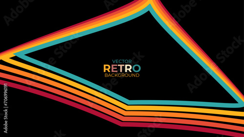 retro vintage 70s style stripes background poster lines. shapes vector design graphic 1970s retro background. abstract stylish 70s era line frame illustration. banner, cover, poster, backdrop.