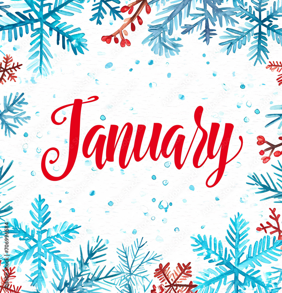 January Calligraphy: Watercolor Snowflakes and Artistic Lettering