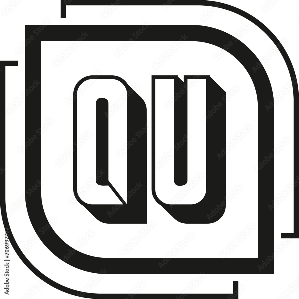 QU letter logo design on white background. QU logo. QU creative initials letter Monogram logo icon concept. QU letter design QU letter logo design on white background. QU logo. QU creative initials letter Monogram logo icon concept. QU letter design