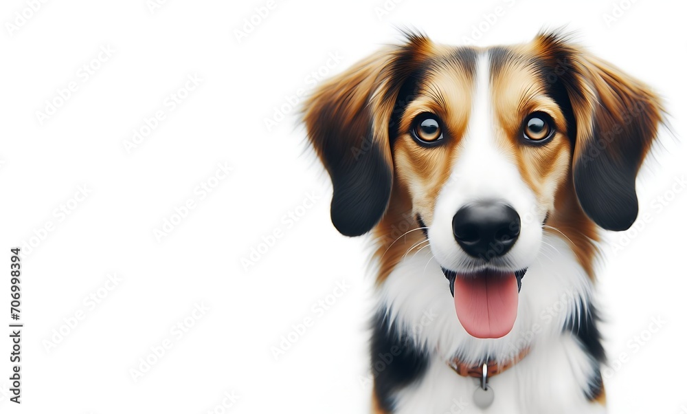 Surprised Dog Perfect Exuberant Smooth Soft Look with white background, generative ai Surprised Dog Perfect Exuberant Smooth Soft Look with white background, generative ai