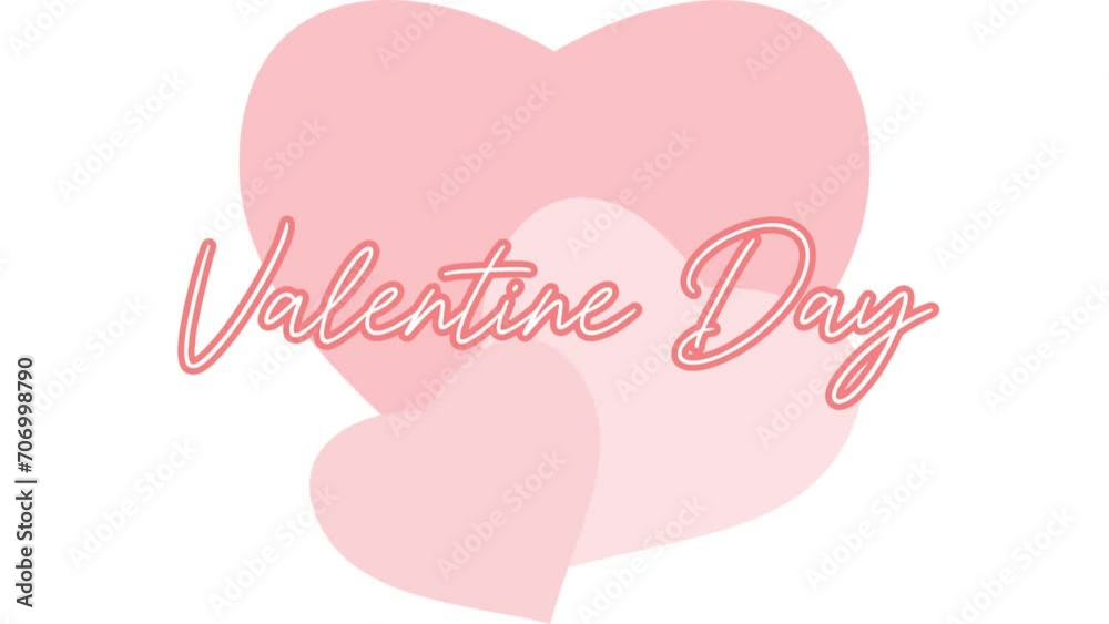 Valentine's Day greeting animation with pink heart Valentine's Day greeting animation with pink heart