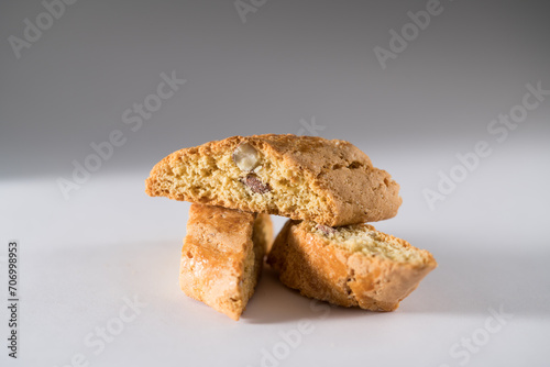 Sweet almond Cantuccio biscuits typical of Florence and the Tuscan tradition in Italy