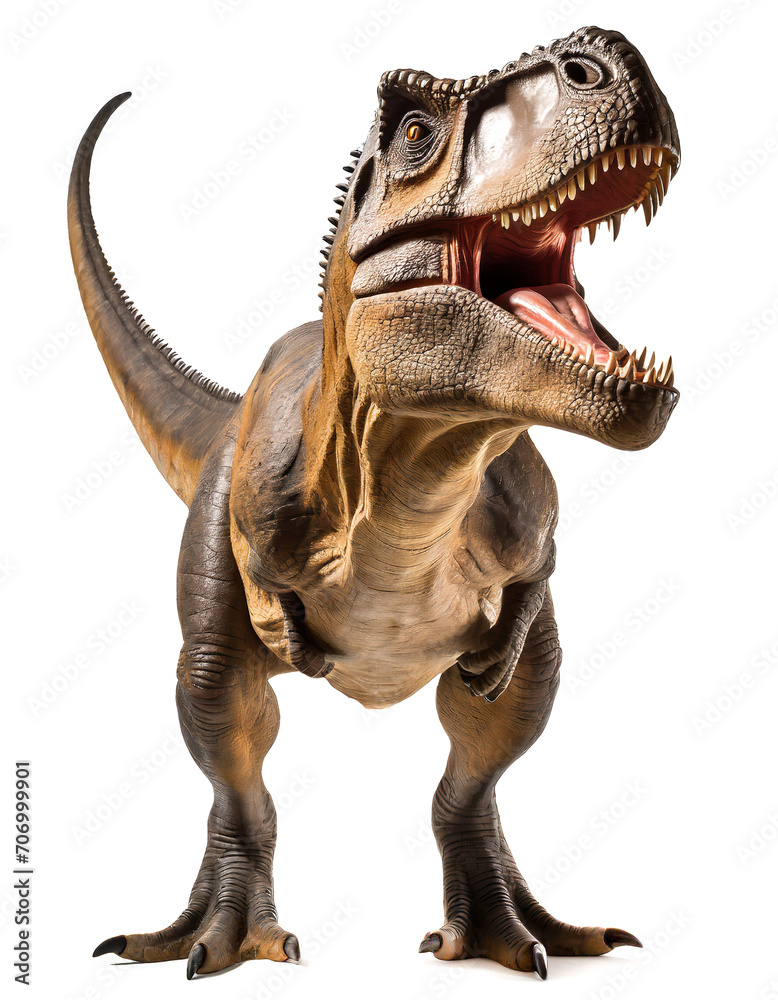 Obraz premium tyrannosaurus rex dinosaur reptile isolated on white background, cutout