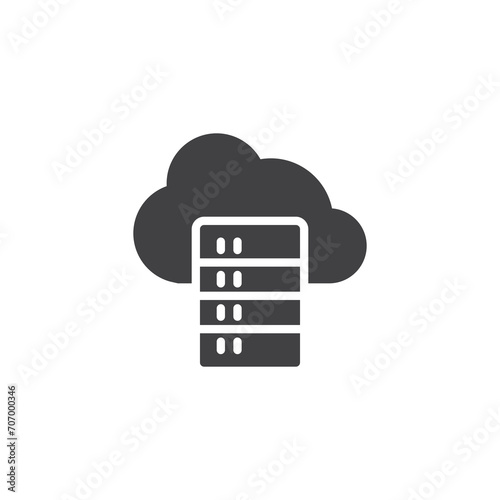 Cloud computing and data server vector icon