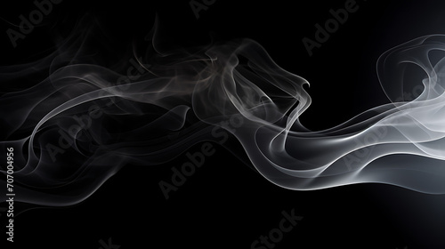 Ephemeral Elegance, Smoke Dance on a Black Canvas