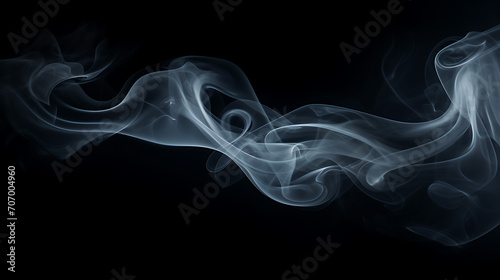 Ephemeral Elegance, Smoke Dance on a Black Canvas