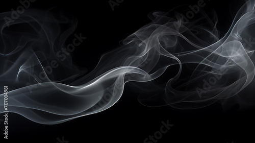 Ephemeral Elegance, Smoke Dance on a Black Canvas