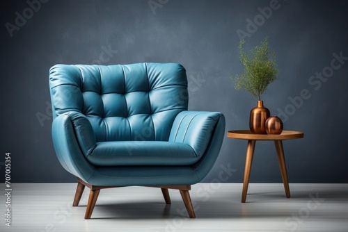 The contemporary design of a cozy armchair, perfect for relaxation and home decor elegance, leather armchair