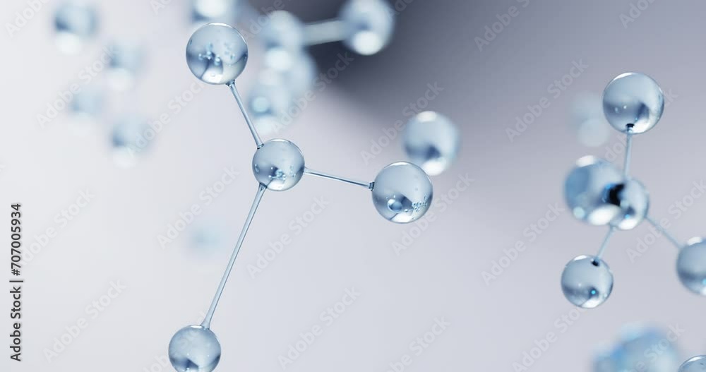 3D rendering, Transparent Clear Atom, Animation Hydrogen Molecule, New Green Energy Water Fuel Cell Future Hydrogen, scientific molecular model of a methane molecule